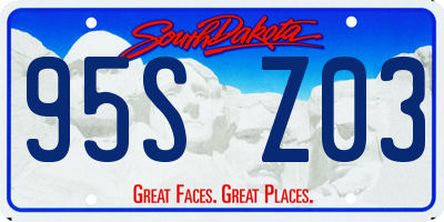 SD license plate 95SZ03