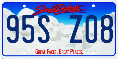SD license plate 95SZ08