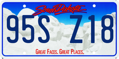 SD license plate 95SZ18