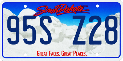 SD license plate 95SZ28