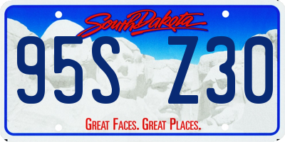 SD license plate 95SZ30