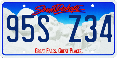 SD license plate 95SZ34