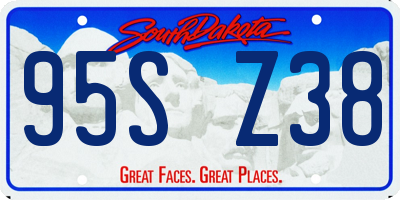SD license plate 95SZ38