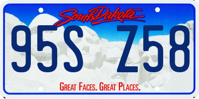 SD license plate 95SZ58
