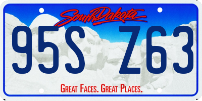 SD license plate 95SZ63