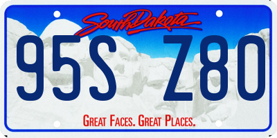 SD license plate 95SZ80