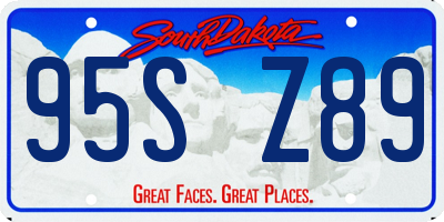 SD license plate 95SZ89