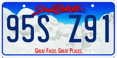 SD license plate 95SZ91