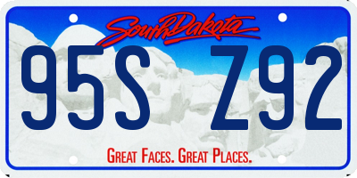 SD license plate 95SZ92