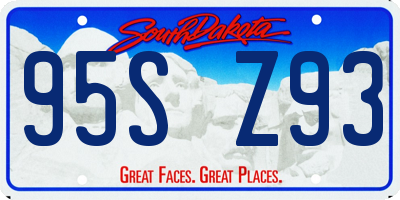 SD license plate 95SZ93