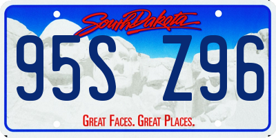 SD license plate 95SZ96