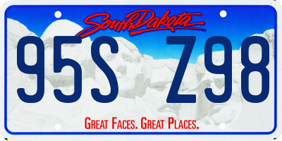 SD license plate 95SZ98
