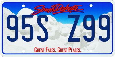 SD license plate 95SZ99