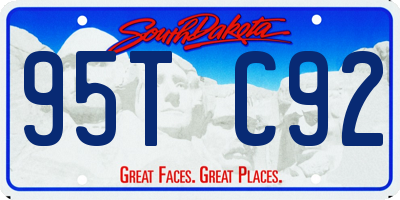 SD license plate 95TC92