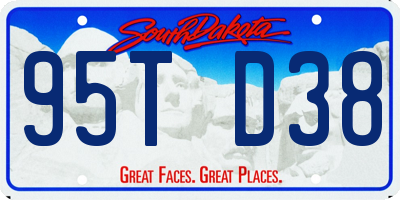 SD license plate 95TD38