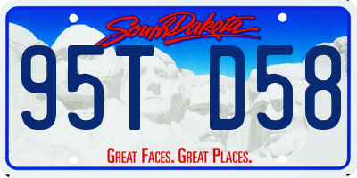 SD license plate 95TD58