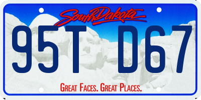 SD license plate 95TD67