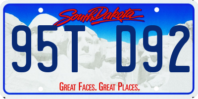 SD license plate 95TD92