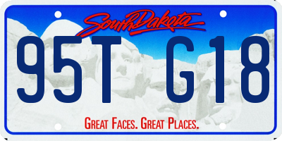 SD license plate 95TG18