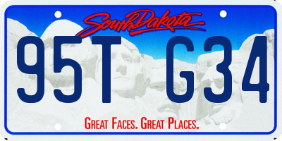 SD license plate 95TG34
