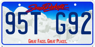 SD license plate 95TG92