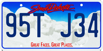 SD license plate 95TJ34