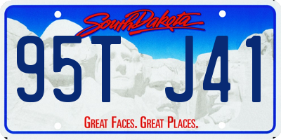 SD license plate 95TJ41