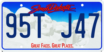 SD license plate 95TJ47