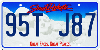 SD license plate 95TJ87