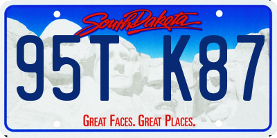 SD license plate 95TK87