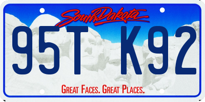 SD license plate 95TK92