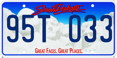 SD license plate 95TO33