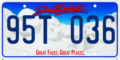 SD license plate 95TO36