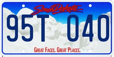 SD license plate 95TO40