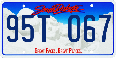 SD license plate 95TO67