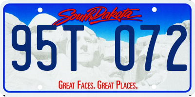 SD license plate 95TO72