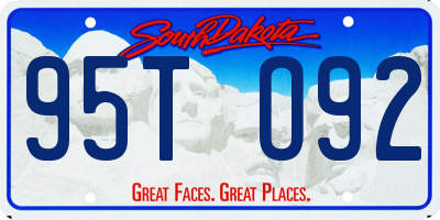 SD license plate 95TO92