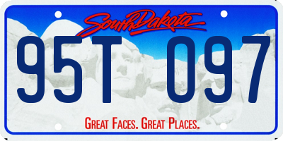 SD license plate 95TO97