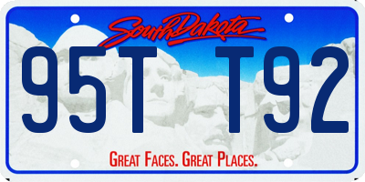 SD license plate 95TT92