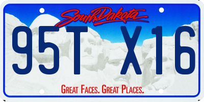 SD license plate 95TX16