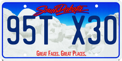SD license plate 95TX30