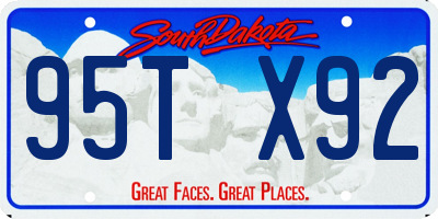 SD license plate 95TX92
