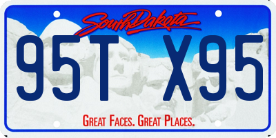 SD license plate 95TX95