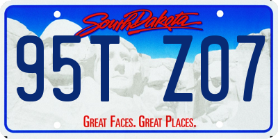 SD license plate 95TZ07