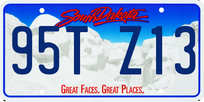 SD license plate 95TZ13