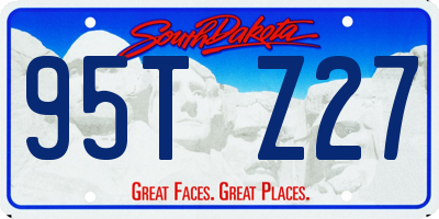SD license plate 95TZ27