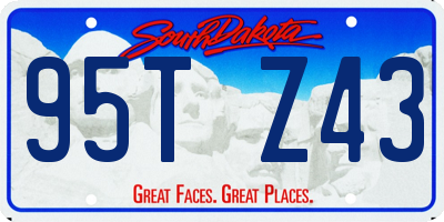 SD license plate 95TZ43