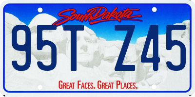 SD license plate 95TZ45