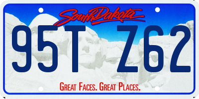 SD license plate 95TZ62