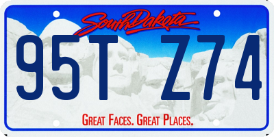 SD license plate 95TZ74